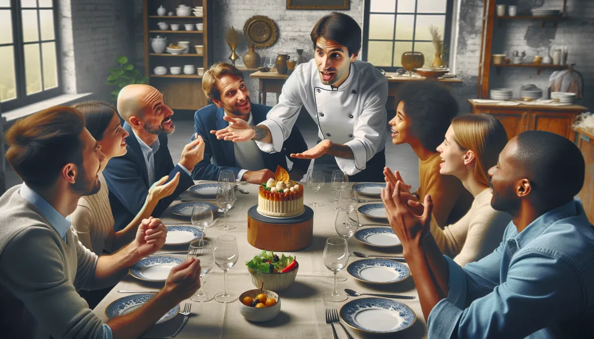 Imagem da bússola do feedback - pessoa provando comida